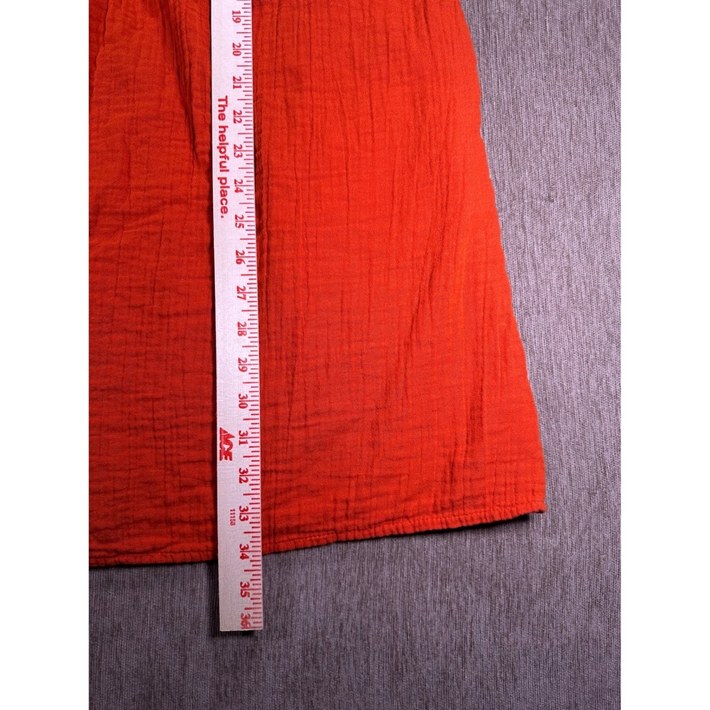 Old Navy Womens Orange Red Cotton Gauze Short Sleeve Tiered Mini Dress Small - Picture 6 of 6